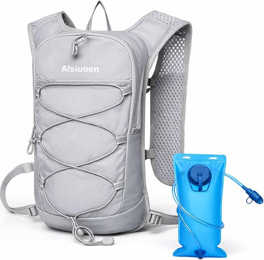 Hiking Hydration Pack Running Backpack Daypack Vest for Women Men,Lightweight Hydration Packs Cycling Biking Trail Race Rave Marathon (with 2L Water Bladder)