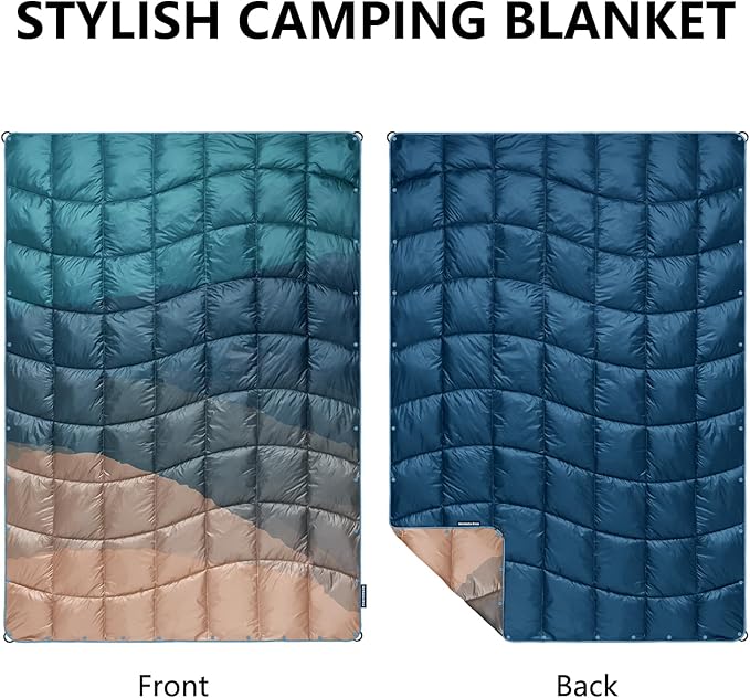 Camping Blanket, Packable Puffy Blankets Lightweight Windproof Waterproof for Outdoors,Hiking, Backpacking,Beach,Car,Picnic,Stadium