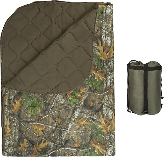 LOOGU Camo Blanket Waterproof Insulation Poncho Liner for Outdoor Camping, Hiking, Hunting, Survival, Backpacking, Picnicking