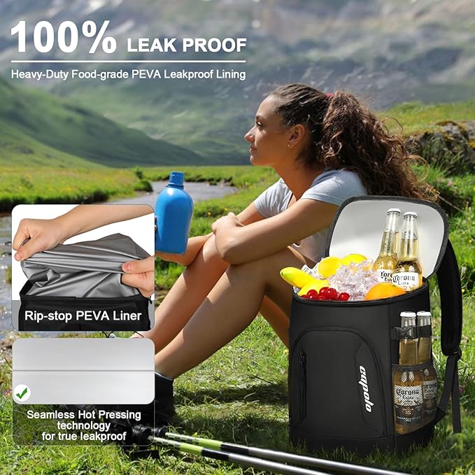 Capolo Cooler Backpack for Men Women Insulated Backpack Cooler Leak Proof Thermal Bag Beverage Soft Cooler Bag Lunch Backpack for Camping 30/45 Cans