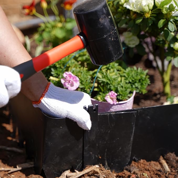 20Pcs 10Inch Metal Landscape Edging Stakes, No Installation for Corrugated Garden Landscape Edging/Terrace Board/Grass Barrier/Bender Board/Garden Liner/Tent pegs/Dog Stakes