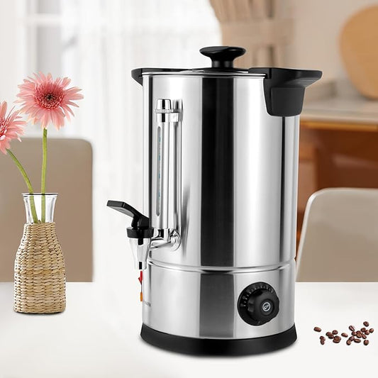 8L/2.11gal Commercial Grade Stainless Steel Coffee Urn, Coffee Maker Hot Water Urn 1000W Upgraded Power, Quick-Brewing Coffee Maker for Home, Party, Office, Wedding