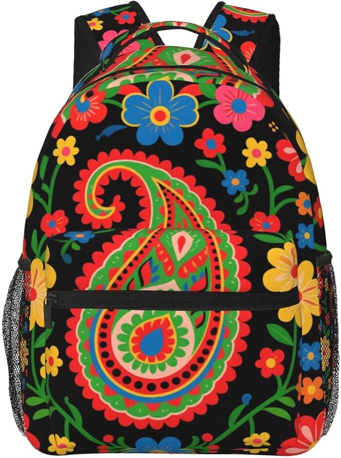 Men Women Lightweight Abstract Paisley Texture Pattern Backpack Large Capacity Carry On Bag With Padded Straps for Sports Work Walking Cycling