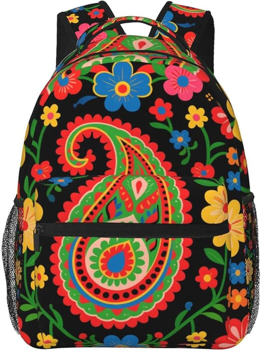 Men Women Lightweight Abstract Paisley Texture Pattern Backpack Large Capacity Carry On Bag With Padded Straps for Sports Work Walking Cycling