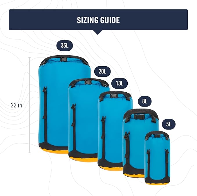 Sea to Summit eVac Compression Dry Bag, Waterproof Compression Sack, 20 Liter, High Rise Grey