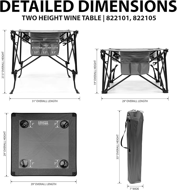 Creative Outdoor Folding Wine Table | Portable | Camping Beach Picnic & Patio