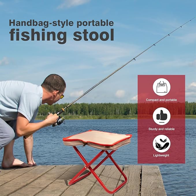 Camping Stool,Mountaineering and Hiking Portable Stools 13.5“ Portable Folding Stools for Outdoor Gardening and Beach Hiking Fishing,Foot Stool with Carry Bag to 330LB (12.5 inch)