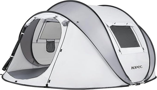 Pop Up Camping Tent, 2/4/6 Person Instant Tent Waterproof PU4500mm, Spacious Ventilated Camping Tent with Front Porch, Quick Setup Lightweight Portable for Outdoor Camping Hiking Beach