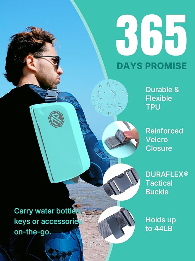 niphean IPX7 Waterproof Fanny Pack with Magnetic One-Hand Closure, Durable Waterproof Dry Bag, for Kayaking, Paddle Boarding, Beach Cruise Essentials, 2.5L Phone Pouch Dry Bags for Men Women, Mint