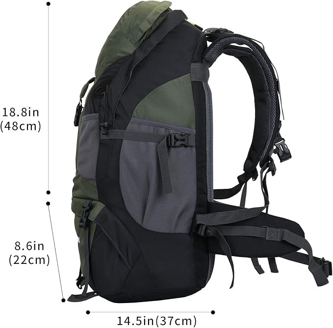 50L Hiking Backpack, Waterproof Lightweight Daypack for Outdoor Camping Travel