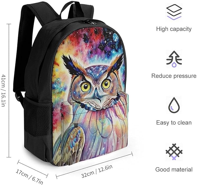 Rucksacks Lightweight Multipurpose Anti-Theft Owl Space Cartoon Shoulder Bag Large Capacity Business Computer Bag With Smooth Zippers