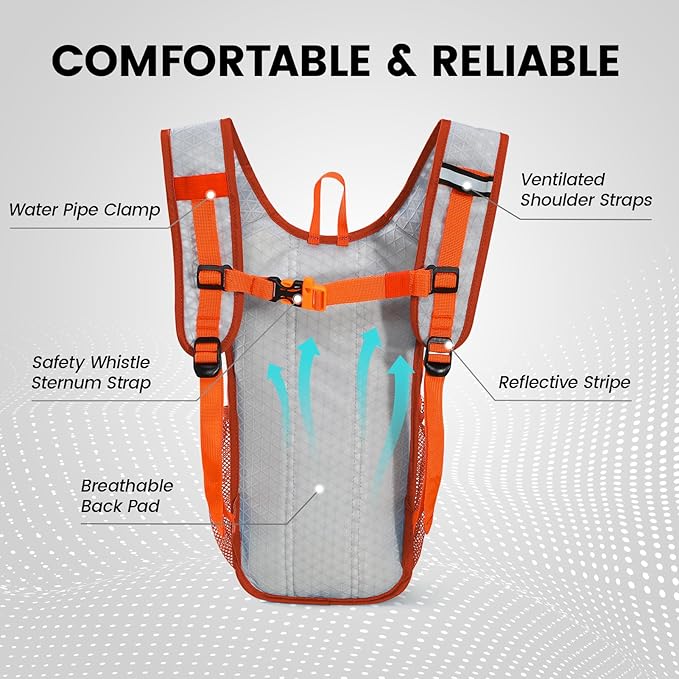 Nepest Kids Hydration Backpack, Mini Water Backpack with 1.5L Water Bladder for Hiking Cycling Running