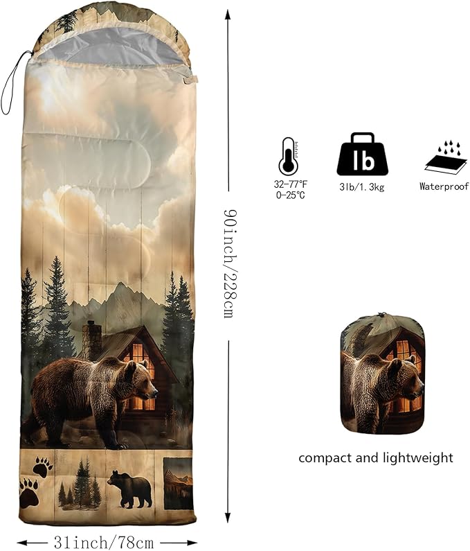 AILONEN Girls Pink Camping Sleeping Bags,Lightweight & Waterproof,3 Season Warm & Cool Weather,Cute Bow Duck Print Sleeping Bags for Kids,Girls,Adults Travelling,Outdoors