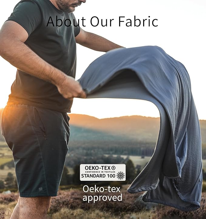 Litume All Season Fleece Sleeping Bag Liner Adds Up to 27°F/ 15°C, Lightweight Mummy Sleeping Sack for Cold Weather and Winter Backpacking, Camping, Traveling with Drawstring Hood and Stuff Sack E629