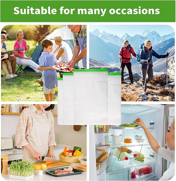 Odor Proof Storage Bags-12ｘ20 Inch, Reusable Double-Tracked Zip Closure Barrier Storage Bags Lock in Odors Keep Contents Fresh and Waterproof, Large No-Odor Bear Bag fit Camping, Hiking(Green 8 Pack)