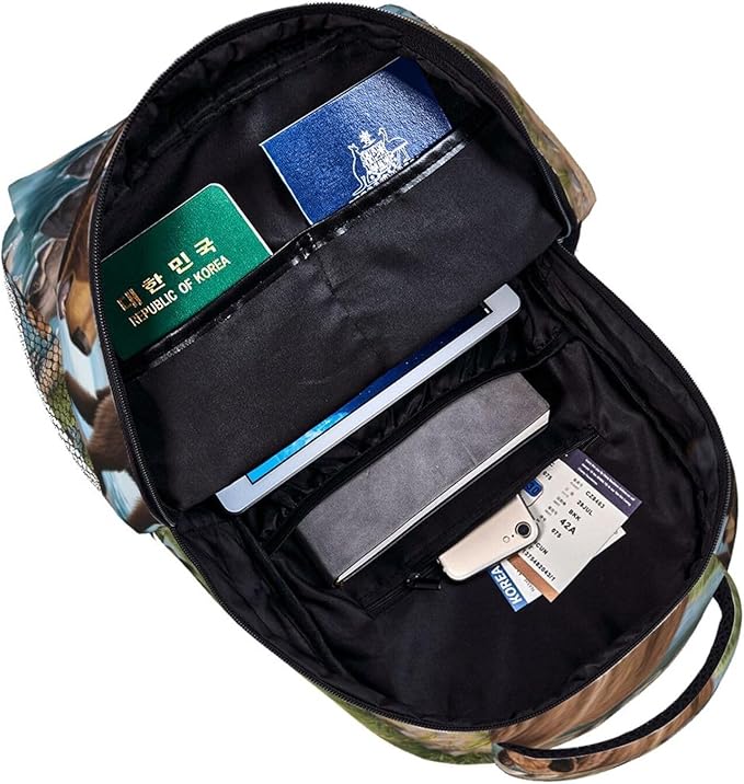 Rucksacks Lightweight Multipurpose Anti-Theft Bears Lovers Mountain River Pattern Shoulder Bag Big Capacity Traveling Camping Backpack With Side Pockets