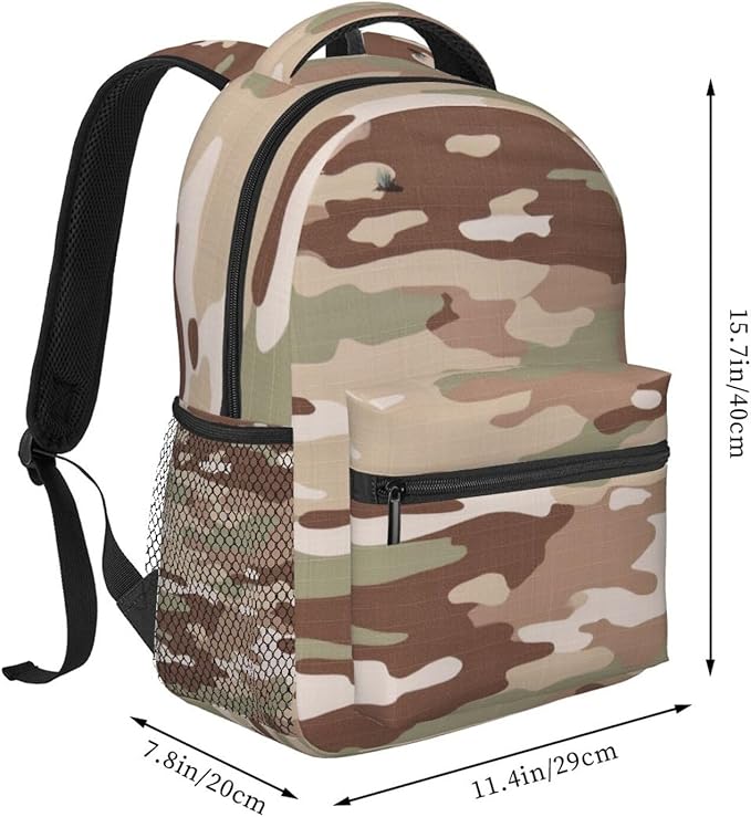 Backpack Multipurpose Anti-Theft Large Capacity Bookbag, Us Army Camouflage Travel Hiking Daypack With Side Pockets