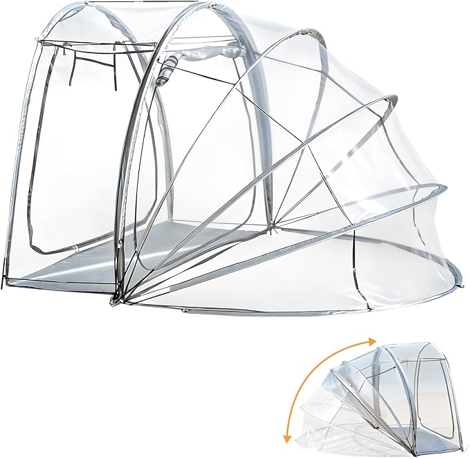 4-Person Clear Tent Pop Up Bubble Tent - All Weather Sports Tents - Instant Outdoor Bubble Tents - Rainproof Camping Sun Shelter, Portable Clear Screen House, 235x200x150cm