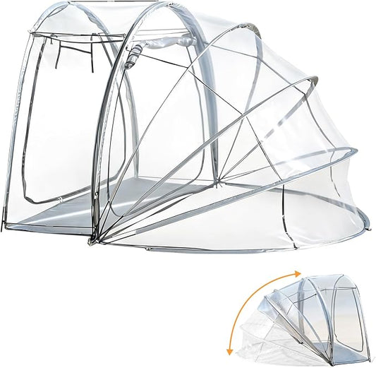 4-Person Clear Tent Pop Up Bubble Tent - All Weather Sports Tents - Instant Outdoor Bubble Tents - Rainproof Camping Sun Shelter, Portable Clear Screen House, 235x200x150cm