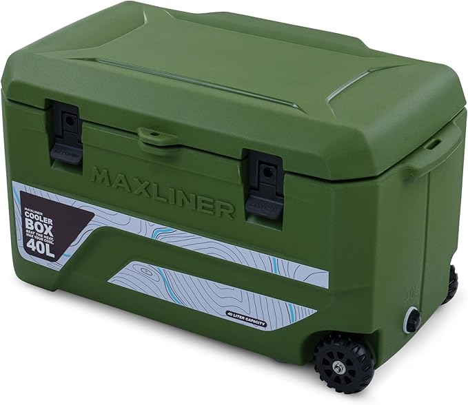Max Cooler Box (40L) Outdoor Activities, Such as Camping, Fishing, Hiking, and picnics. Box Keeps Cold to 180 Hours (7.5 Day)