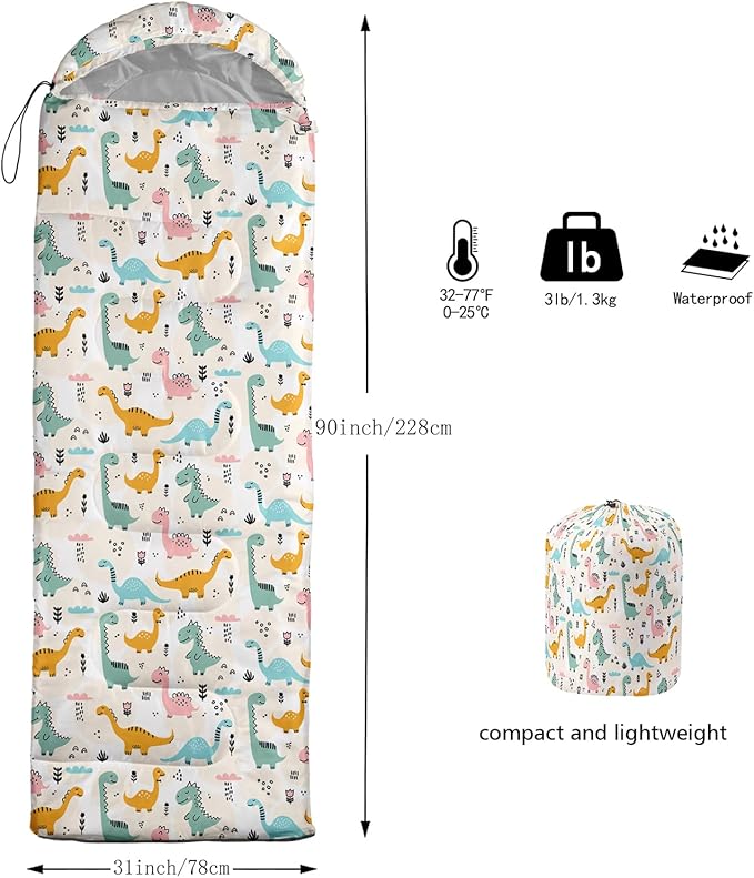 AILONEN Boys Sleeping Bag for Camping,Nautical Anchor,Lightweight & Waterproof,3 Season Warm & Cool Weather,Navy Blue Sleeping Bags for Kids Men Travelling,Outdoors