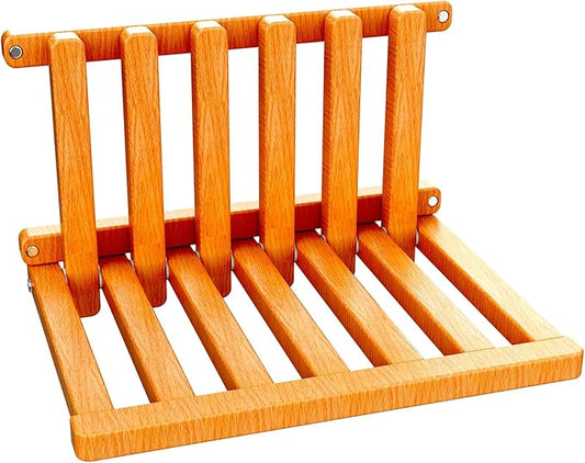 The Folding Stool is Made of Oak Wood and can Bear a Weight of 400 pounds. When Unfolded, it Measures 1.5" by 1", Providing Comfort and Safety. The Thickness is 2" (Beech Paint)