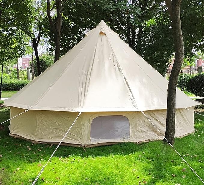 Outdoor Cotton Canvas Bell Tent 4 Seasons Tent for Family Travel Party and Hunting Camping Yurt Tent