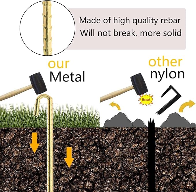 Landscape Stakes 30 Pack, 10 Inch Garden Landscape Anchoring Stakes for Terrace Board, Landscape Edging Coil, Grass Barrier, Bender Board, Weed Barrier Landscape Garden Inflatable Decor Fixing