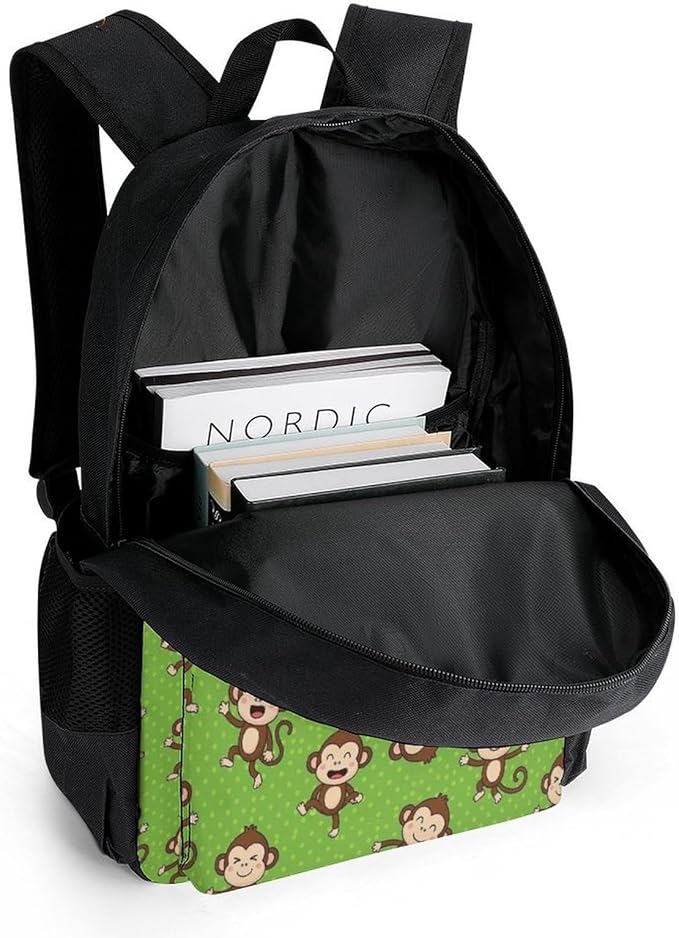 Rucksack Anti-Theft Multipurpose Large Capacity Carry On Bag, Green Clever Monkey Travel Hiking Bag Day Pack With Side Pockets