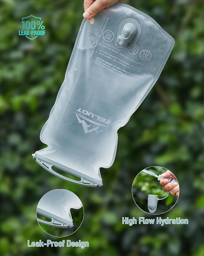 2L-3L Hydration Bladder Kit, 6 in 1 Water Bladder for Hiking Backpack, BPA Free Leakproof Water Storage Bladder with Cleaning Kit, Water Pouch Hydration Pack