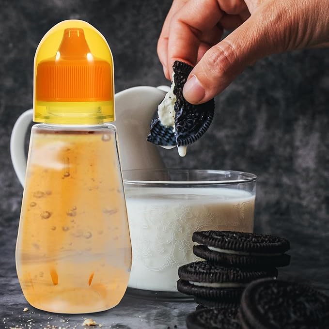 Veemoon 4pcs Refillable Plastic Honey Jars 250g Pet round Bottles with Squeeze Nozzle Leak-proof Honey Dispenser for Kitchen Food Storage and Syrup Dispensing