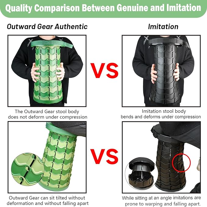 2025 Upgraded Folding Stool Collapsible Portable Chairs Sturdy Telescopic Stool for Camping Travel Hiking (Camo-Round)