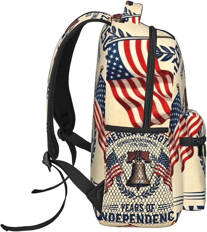 Rucksacks Lightweight Multipurpose Anti-Theft 250th Anniversary 1776-2026 Patriotic Freedom Art Shoulder Bag Large Capacity Business Computer Bag With Smooth Zippers