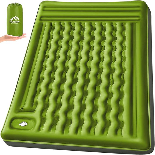 Camping Sleeping Pad, Extra Thick 5 Inch Camping Mat with Pillow Built-in Foot Pump Inflatable Sleeping Pads Compact for Camping Backpacking Hiking Traveling Tent