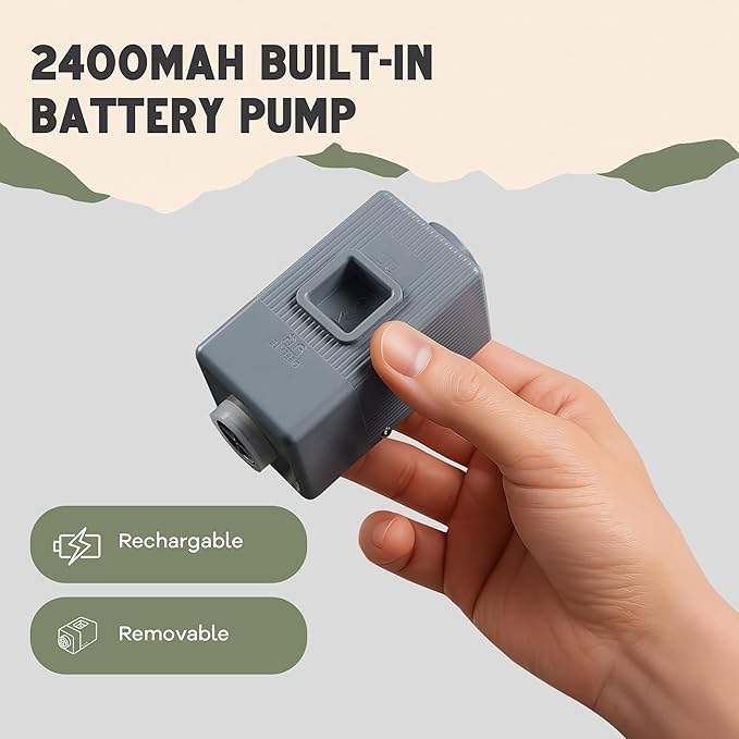 WanderMate - Self-Inflating Camping Sleeping Pad - Inflatable Camping Mattress for Car, Backpacking, and Tent - Durable 3.15-Inch Memory Foam and Air Support