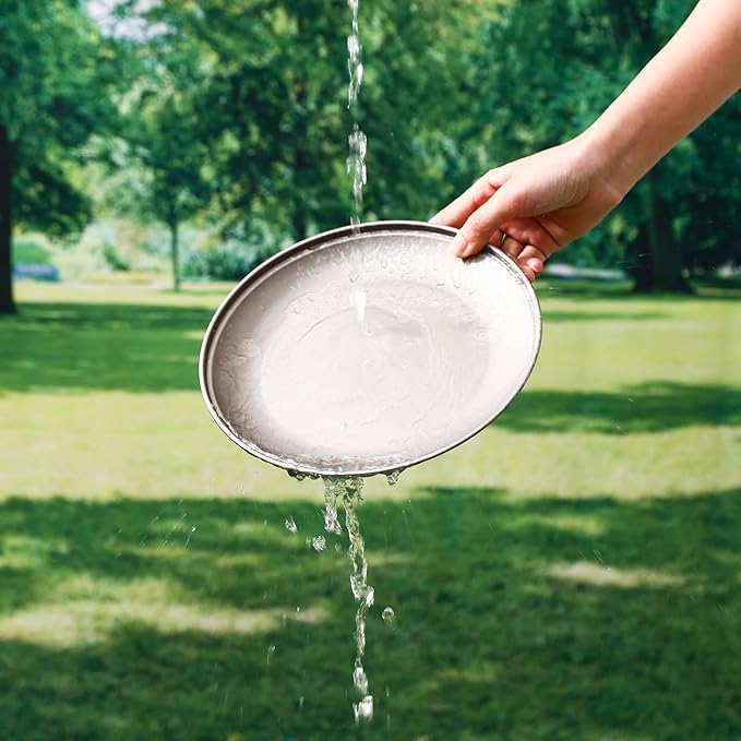 Pure Titanium Camping Plate 8.58 inch Ultralight Metal Dish Plate Outdoor Tableware