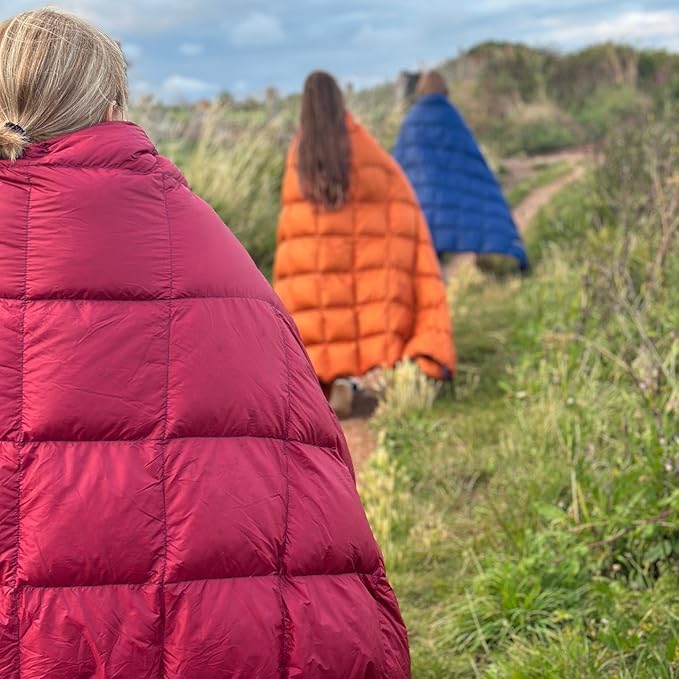 Horizon Hound Down Camping Blanket - Outdoor Travel Quilt | Sustainable, Insulated, Lightweight & Warm Gear for Sleep, Camping, Stadium, Hiking & Festivals | Water Resistant, Packable & Compact