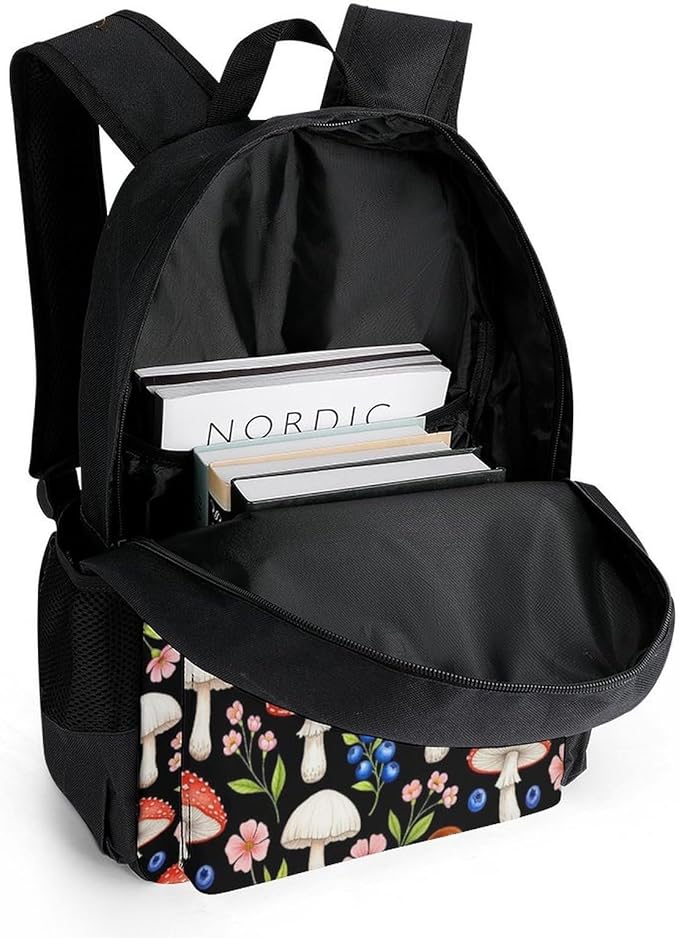 Rucksacks Lightweight Multipurpose Anti-Theft Autumn Fall Leaves Cool Mushrooms Shoulder Bag Large Capacity Business Computer Bag With Smooth Zippers