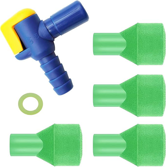 Bite Valve Replacement Mouthpiece Fit for Hydration Pack Bladder Water Backpack and Most Brands(4-Pack), with Shutoff Valve and Tube O-Ring