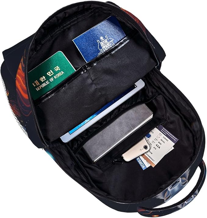 Casual Daypack Multipurpose Anti-Theft Large Capacity Carry On Bag, Space Galaxy Elk Art Casual Daypack Climbing Shoulder Bag With Padded Straps