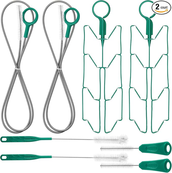 Patelai 2 Set 8 in 1 Hydration Bladder Cleaning Kit Includes 3 Different Brushes and Drying Collapsible Bladder Frame, Water Reservoir Backpack Cleaning Kit