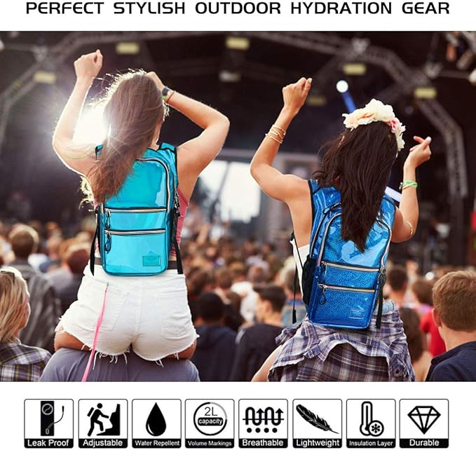 Hydration Backpack Pack, Water Backpack 20L Capacities Included 2L Hydration Bladder, Festival Essential - Rave Hydration Pack Hydropack Hydro for Hiking, Festival Gear