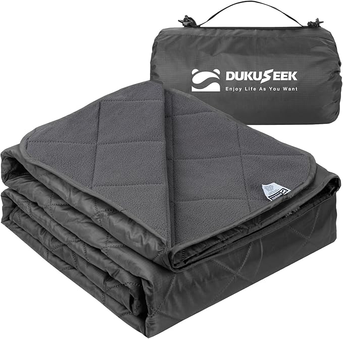 Large Waterproof Stadium Blanket, Soft Warm Fleece Camping Blanket Windproof for Cold Weather, 79"x 59" Triple Layers for Outdoor Sports, Concerts, Car, Dog