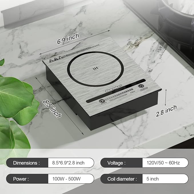 Mini Induction Cooktop, 500W /110V Mini Electric Countertop Burners Portable Small Induction Hot Plate