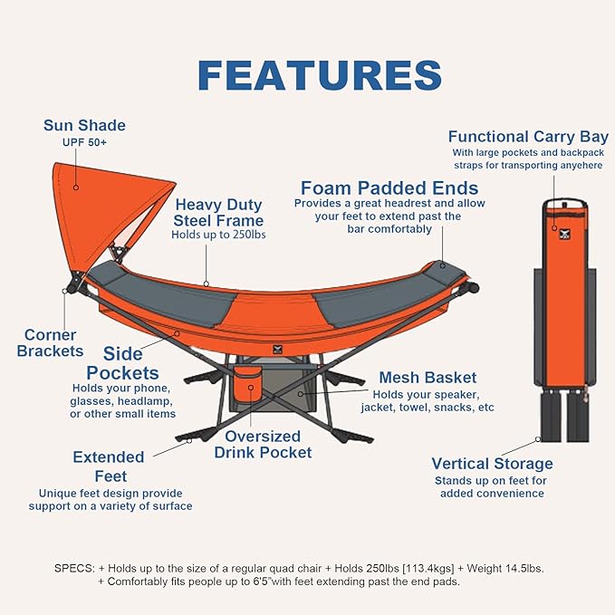 Portable Hammock with Stand, World's Best Mock ONE® Hammock, Compact Folding Framed Hammock with Adjustable Sunshade Canopy for Park, Backyard, Garden, Camping, Hiking, Mountaineering, Beaches- Green