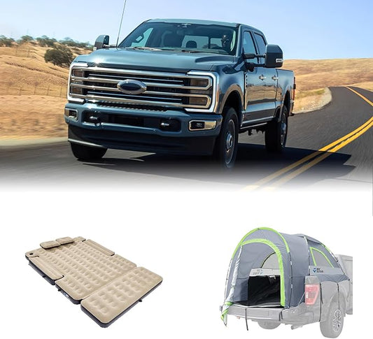 JOYTUTUS Truck Tent with Rainfly 6-6.5Ft + Extended Truck Bed Air Mattress