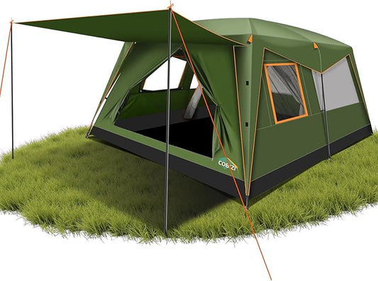 COBIZI 4-6-8-10 Person Camping Tent, Spacious Family Tents for Camping Ideal, Hiking, 3500mm Waterproof Double-Layer Windproof Tent for Hiking & Backpacking