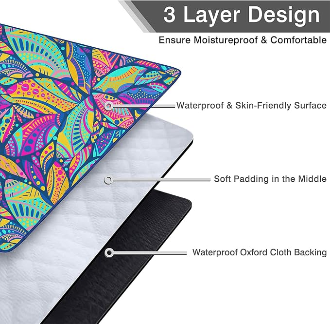 Waterproof Picnic Blankets Foldable & Portable 60''x80'' Boho Picnic Mat for Outdoors, Large Washable Picnic Blanket for Travel Camping Beach, Park Grass Picnic Blanket Accessories for Adults