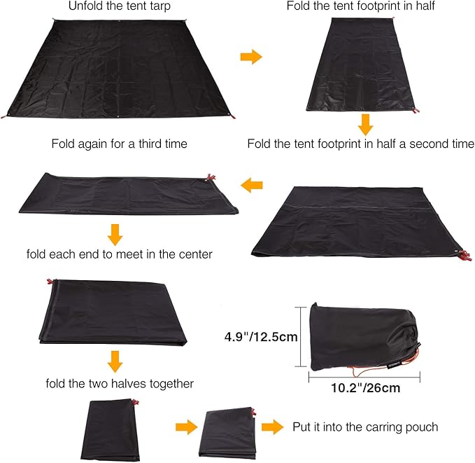 REDCAMP Waterproof Camping Tent Tarp - 36"x83", 4 in 1 Multifunctional Tent Footprint for Camping, Hiking and Survival Gear, Lightweight and Compact