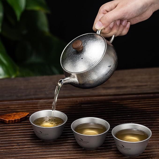 Boundless Voyage Titanium Camping Cooking Teapot Fast Heating Ultralight Kettle for Boiling Water, Tea, Coffee Ti3106D